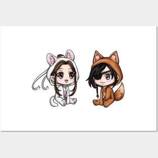 Xie Lian and Hua Cheng ferret and Fox Chibis Posters and Art